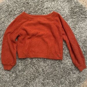 Hollister Off-the-Shoulder Sweater in Warm Rust